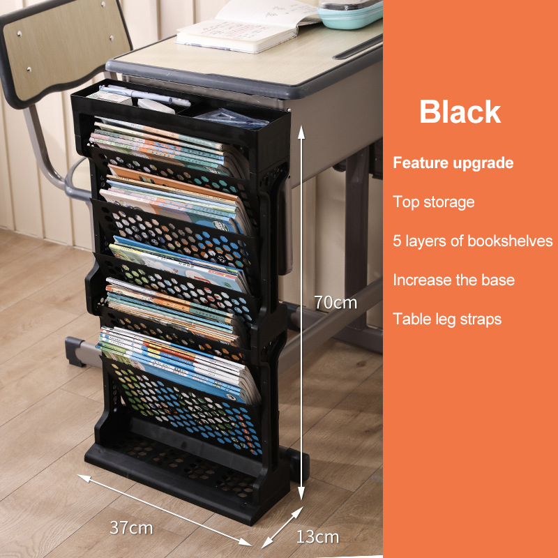 bookshelf table school storage area Deskside Book Storage Rack Hanging Book Bag Student Classroom Desk Multi-layer Storage Bookshelf