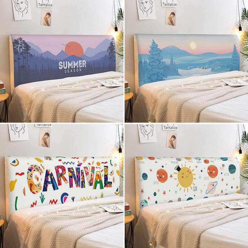Stretch Bedhead Cover Printed Bed Headboard Decorative Protector 1.2/1.5/1.6/1.8/2.0/2.2m