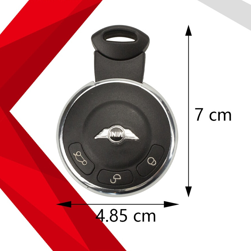 HYS bmw mini cooper R56 3 button remote key casing with battery holder for replacing smart keyless entry key case key chains