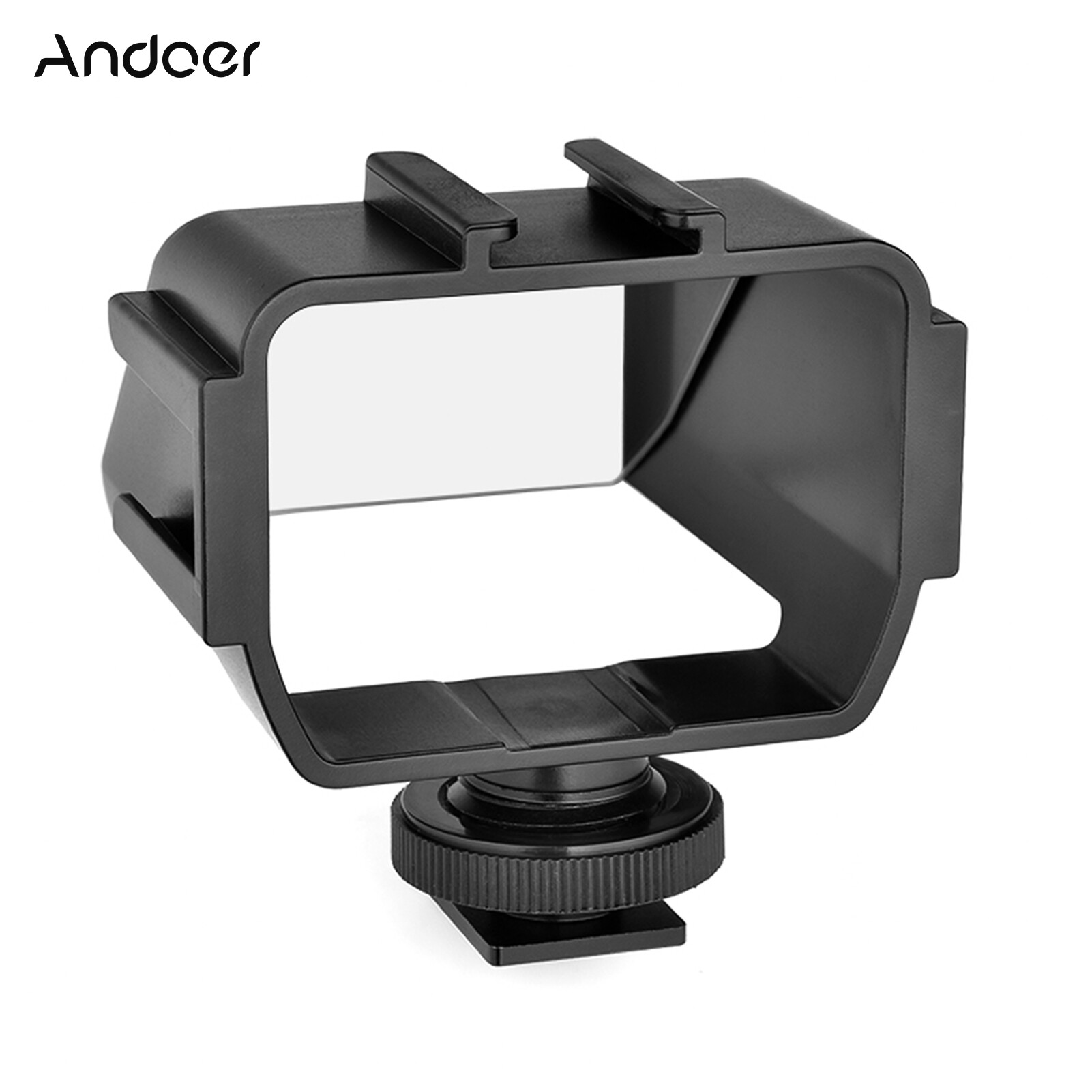 Andoer Universal Camera Selfie Vlog Flip Up Mirror Screen with 3 Cold Shoe Mounts for Installing Microphone Mini LED Light Compatible with Sony A6000/A6300/A6500/A72 Series/A73 Series Nikon Z6/Z7 Mirroless Cameras