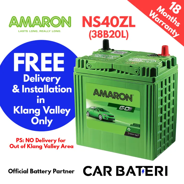 Amaron Go Car Battery Ns40zl 38bl 18 Months Warranty Free Delivery Installation Bateri Kereta Lazada