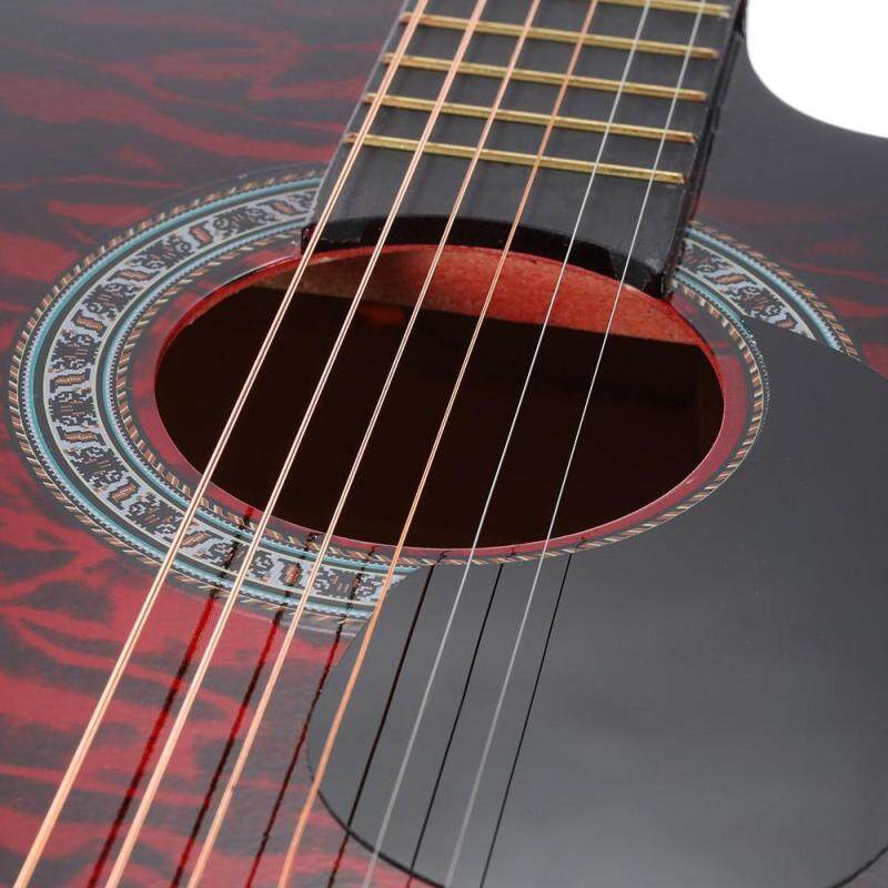 38 Folk Acoustic Guitar 6-String Cutaway Basswood Side & Backboard 18 Fret Maple Fretboard for Beginners Music Lovers Students Gift Malaysia