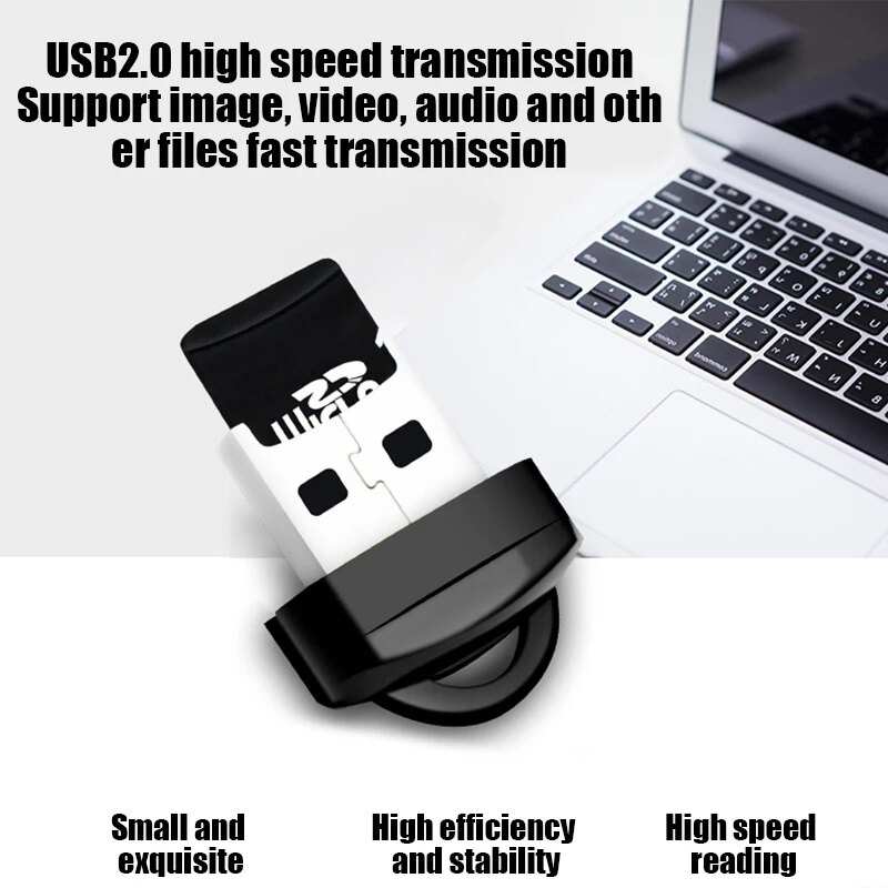 Đầu Đọc Thẻ USB 2.0 Tốc Độ Cao Mini Bộ Chuyển Đổi Thẻ Nhớ TF Micro SD Cho Máy Vi Tính Máy Tính Xách Tay Máy Tính Xách Tay Đầu Đọc Thẻ Micro SD Xe Hơi