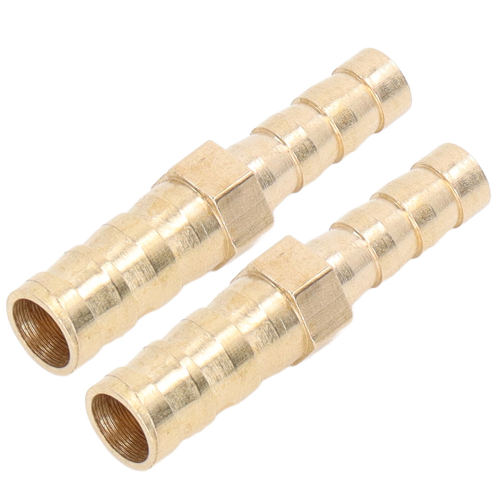 2 Pcs Barbed Fitting Splicer Brass Hose Barb Reducer Hex Reducing Barbed Connector