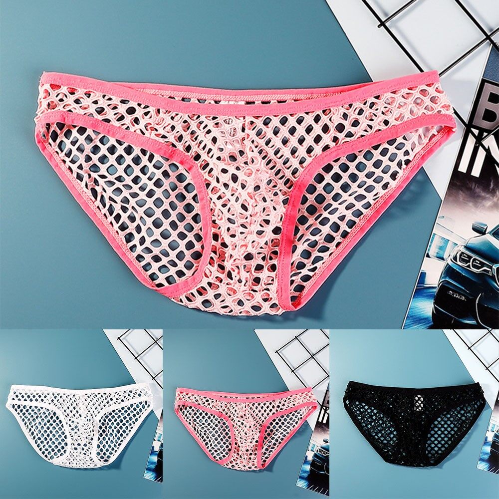 Mens Low-Rise Mesh Panties Knickers Bikini Underpants Briefs