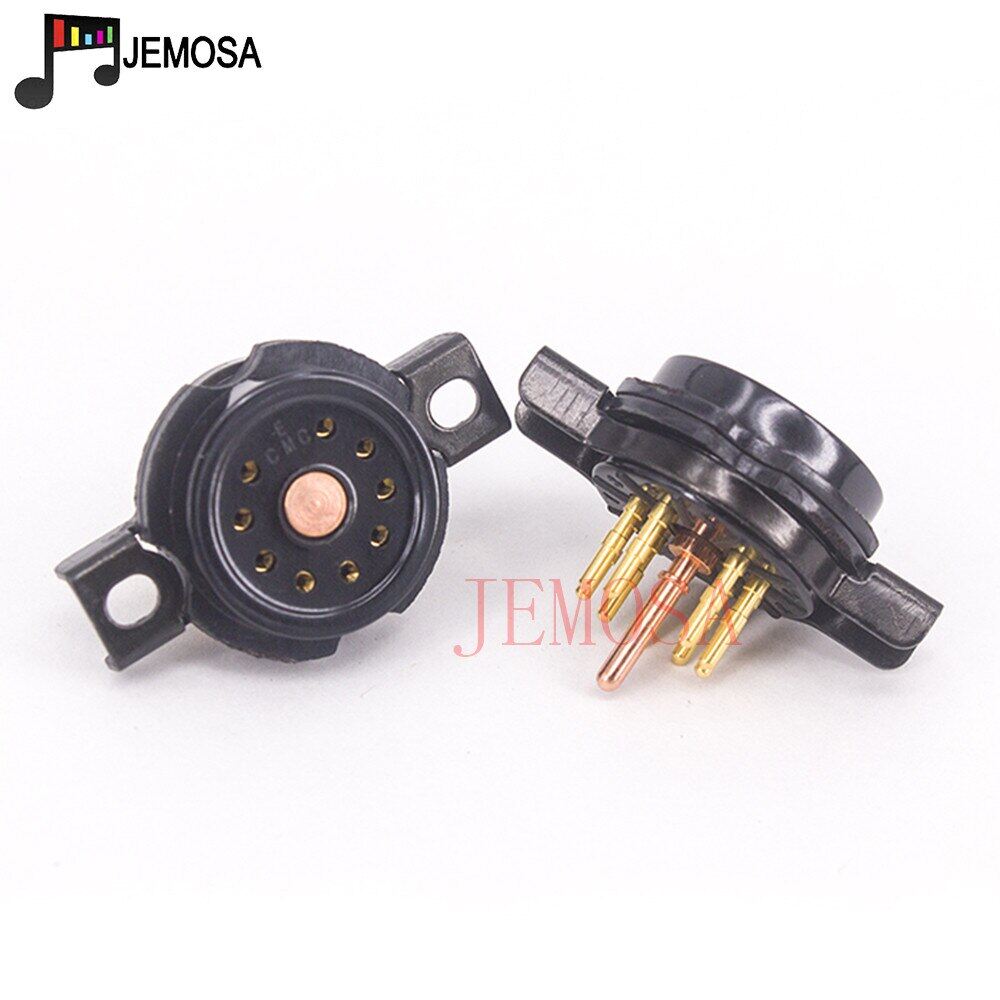 {“：》 CMC Bakelite 9Pin Tube Socket Plated For ECC81 ECC82 ECC83 12AX7 7199 ECC88 Electron Tube HIFI Audio Vacuum Tube Amplifier