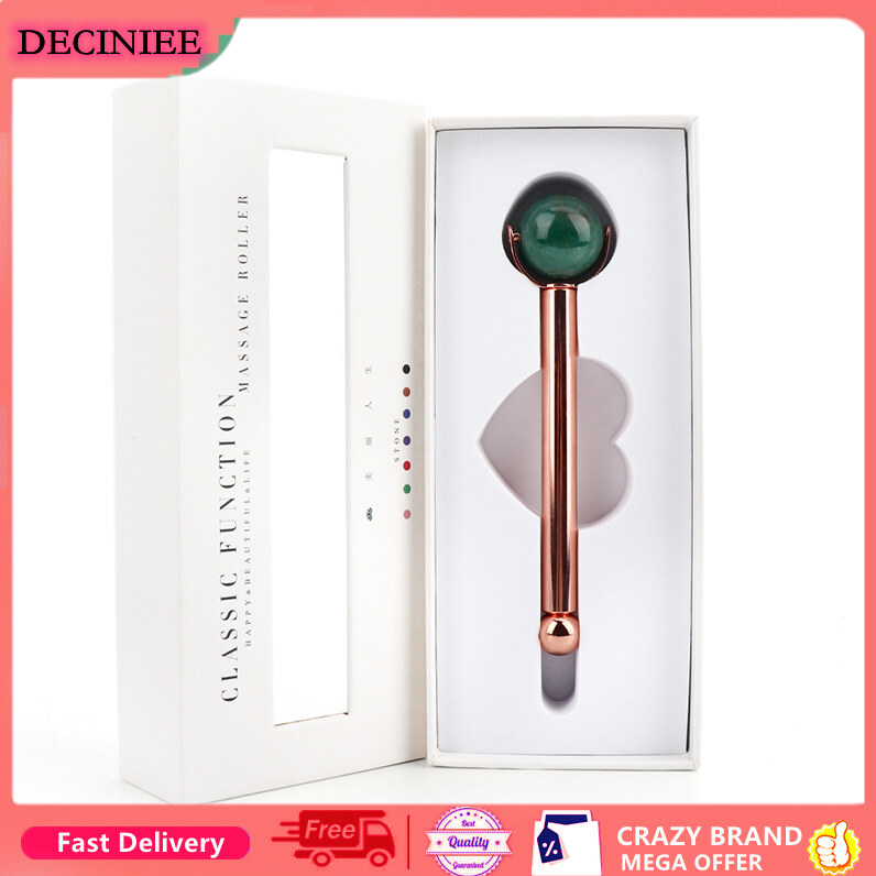1Pc Ball Jade Roller Face-lift Facial Eyes Massage Roller Natural Rose Quartz Aventurine Amethyst Anti-wrinkle Skin Care Beauty