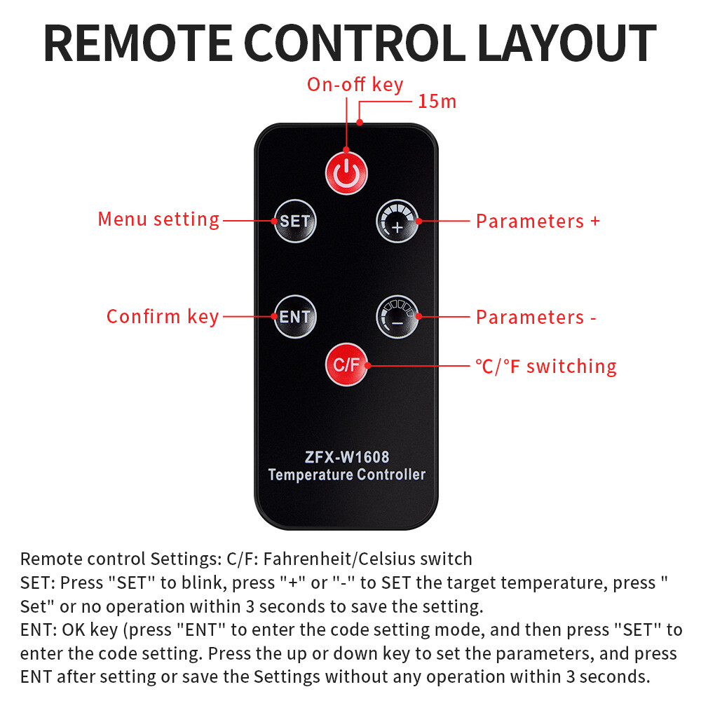 DC 12V Digital Temperature Controller with Remote Control NTC Sensor Thermostat Regulator