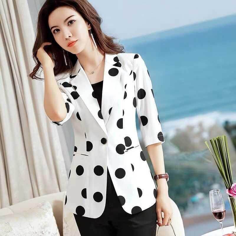 Phụ Nữ Sọc Blazer, Áo Ve Áo Cỡ Lớn Mỏng
