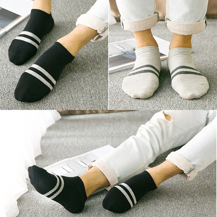 JZZL men's stripe socks men's sports socks cotton socks