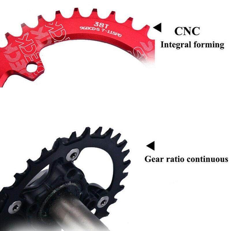 DECKAS MTB Bike 32-38T 96BCD-S Chainring Narrow Wide Teeth Round//Oval Sprocket