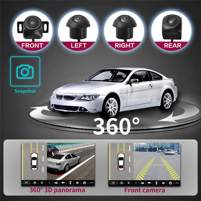 Xe Bird View Bãi Đậu Xe Toàn Cảnh Hệ Thống Máy Ảnh 360 ° Camera toàn cảnh 1080P AHD Phía Sau/Phía Trước/Trái/Phải 360 Toàn Cảnh Phụ Kiện Cho Xe Android Đài Phát Thanh