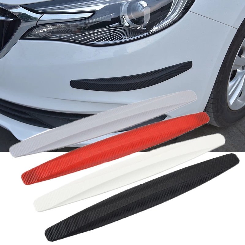 【Bhkasdi】 2 chiếc phía trước và sau xe bảo vệ Thanh hãm xung Bọc Góc chống dải chống xước nhãn dán thanh hãm xung 41x4,5 cm sợi Carbon Đen trắng đỏ