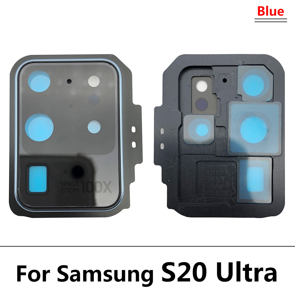 Original For Samsung Galaxy S20 Ultra Repair Replace Back Camera Glass Lens Cover with Frame Holder Replacement Part