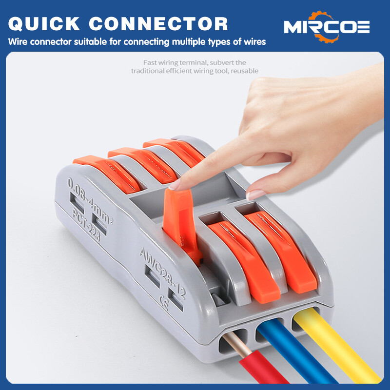 Mircoe bán buôn nhanh chóng đầu bắt dây nối phổ Dây cáp ra dây Splitter nối nhỏ gọn kết nối 2 trong 2 ra cáp kết nối PCT2-2 10 cái 50 cái 100pcsset gói bán buôn