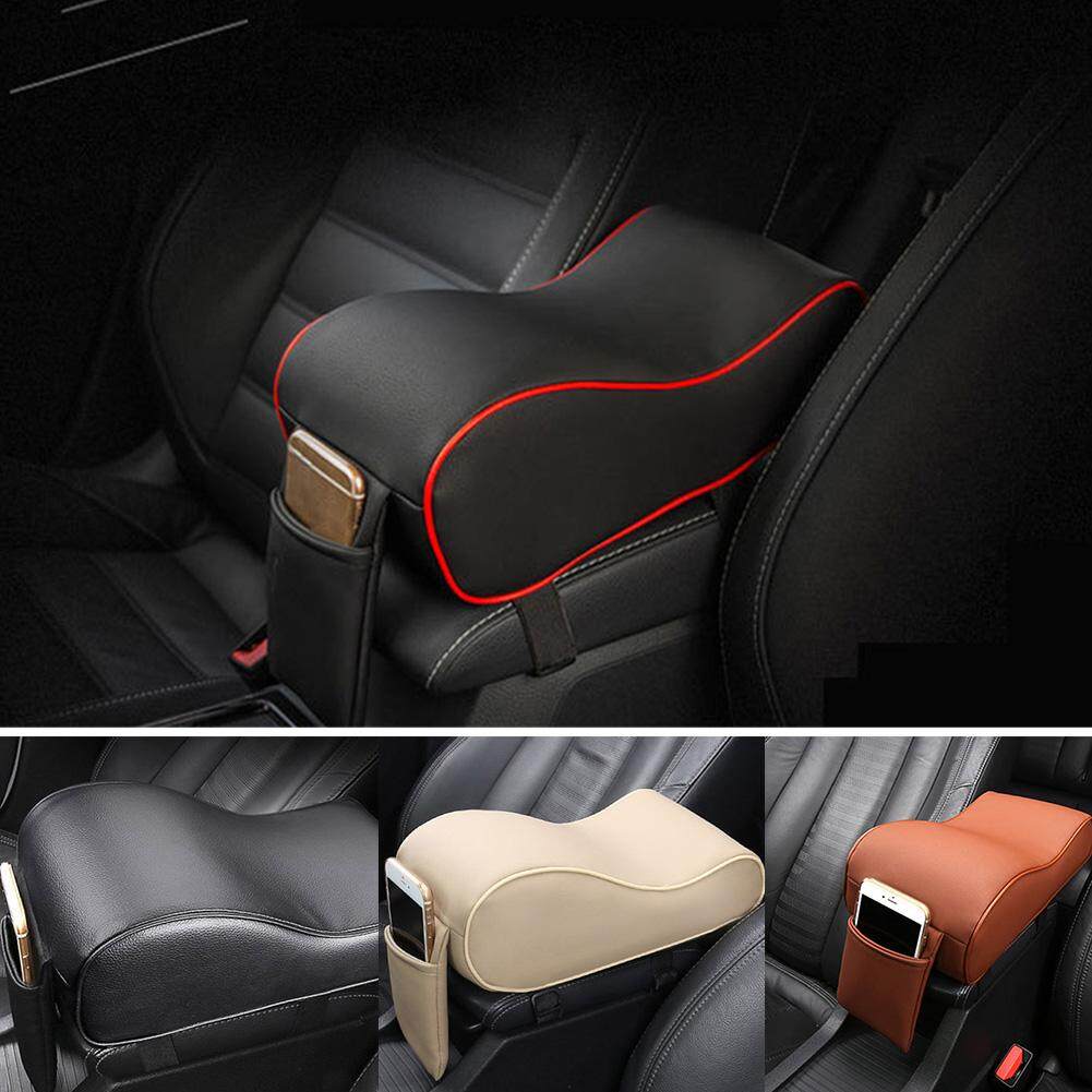 Universal Thickened Leather Car Armrest Cushion Pad Console Cover Phone Pouch 1x
