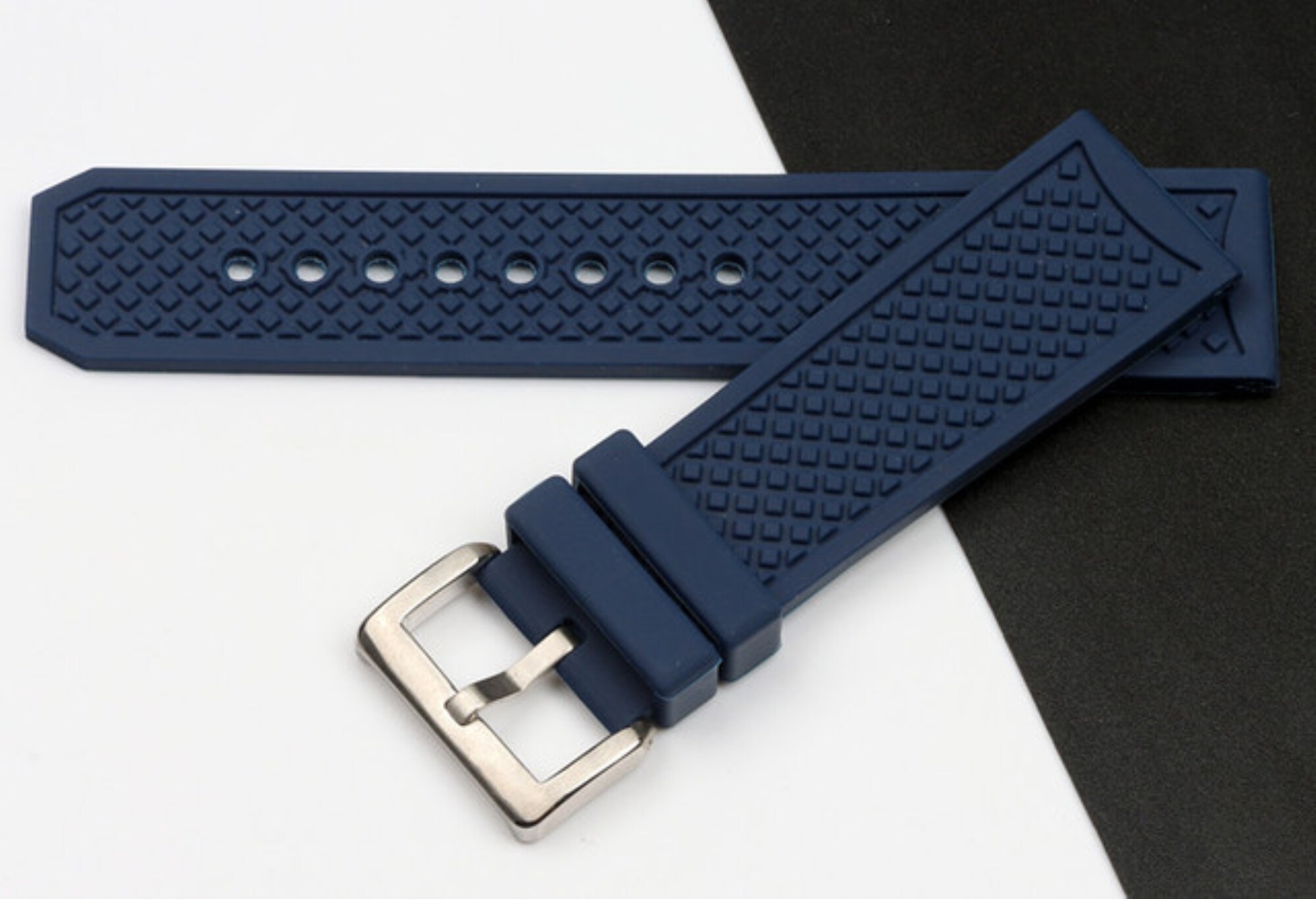 23mm 24mm Black Blue Silicone Rubber Watchband accessories Fit For Cartier strap for CALIBRE Watch Band WSCA0006 Santos Tank