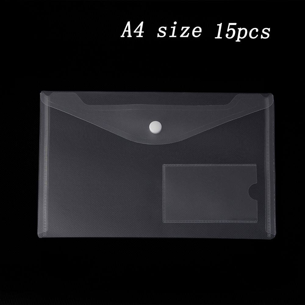 MMLUCK Button School Supplies A5/A4 Paper Storage Plastic Office A5/A4 Transparent File Bag File holder