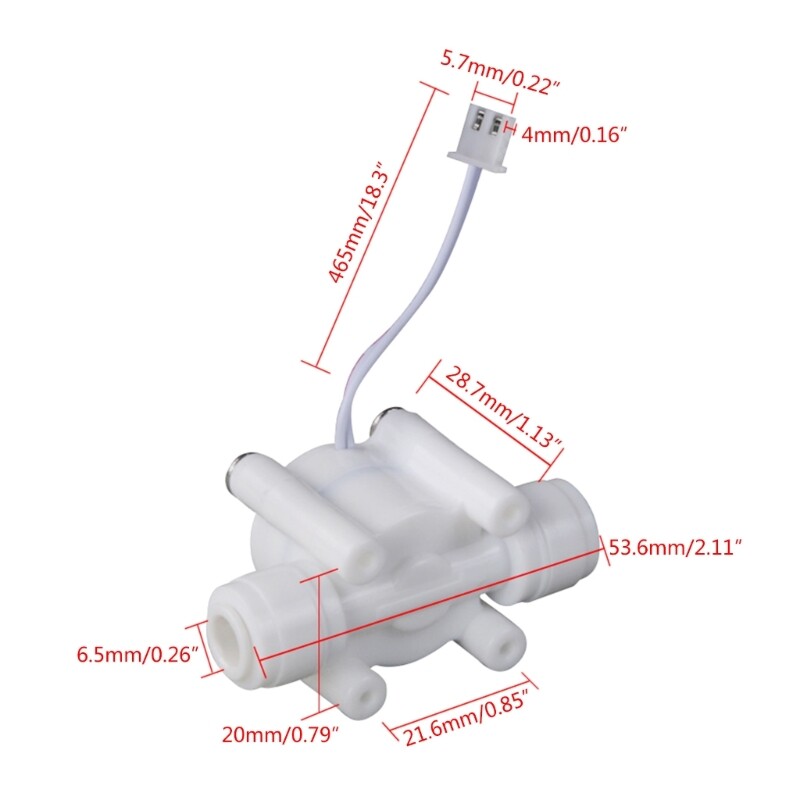 2 Points 1/4" Quick Plug Liquid Water Flow Sensor Water Flow Switch Control Flowmeter Counter 300ml/Min