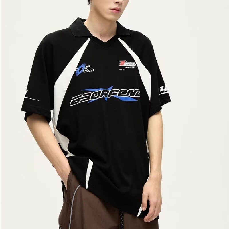 LIVE GREAT New summer print casual polo shirt 2023 men's short sleeves