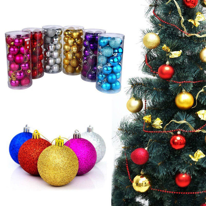 24pcs/pack 3cm Christmas Tree Hanging Ball Baubles Christmas Ornament Decoration Party Decor