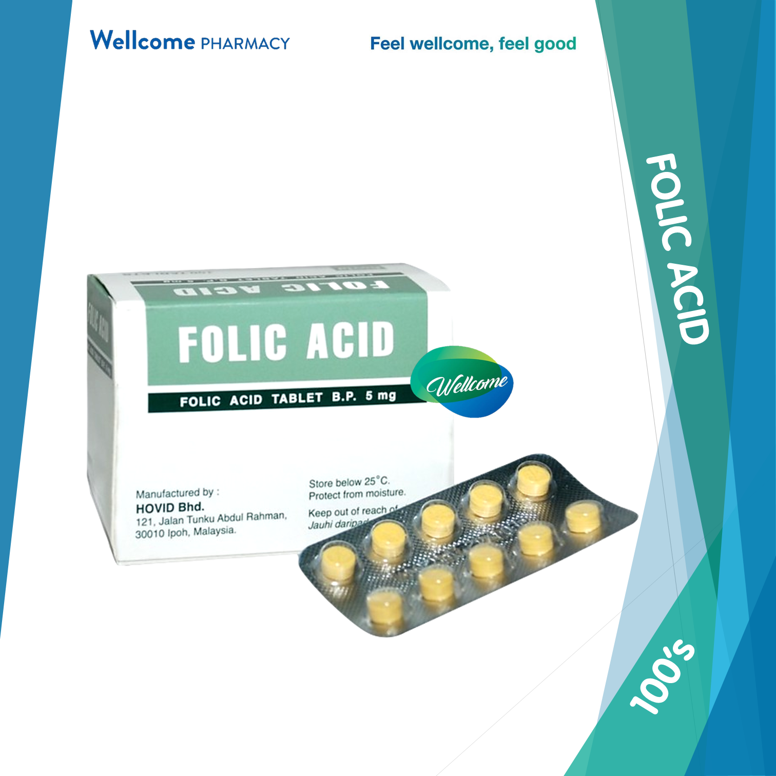 Hovid Folic Acid 5mg Tablet - 100's | Lazada