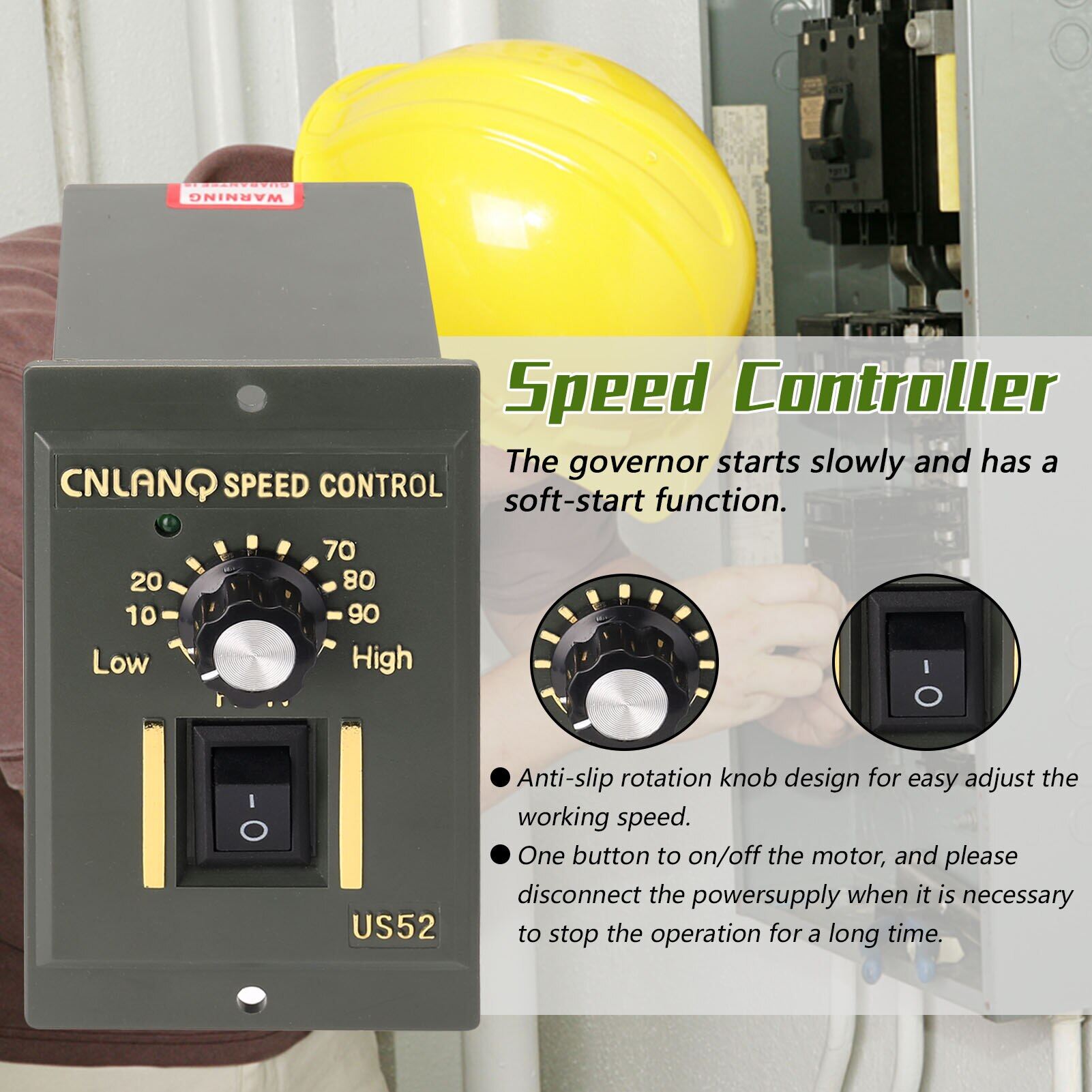 400W AC220V ABS Speed Controller Motor Speeds Pinpoint Regulator Control Device With Indicator Light Forward And Backward Motor