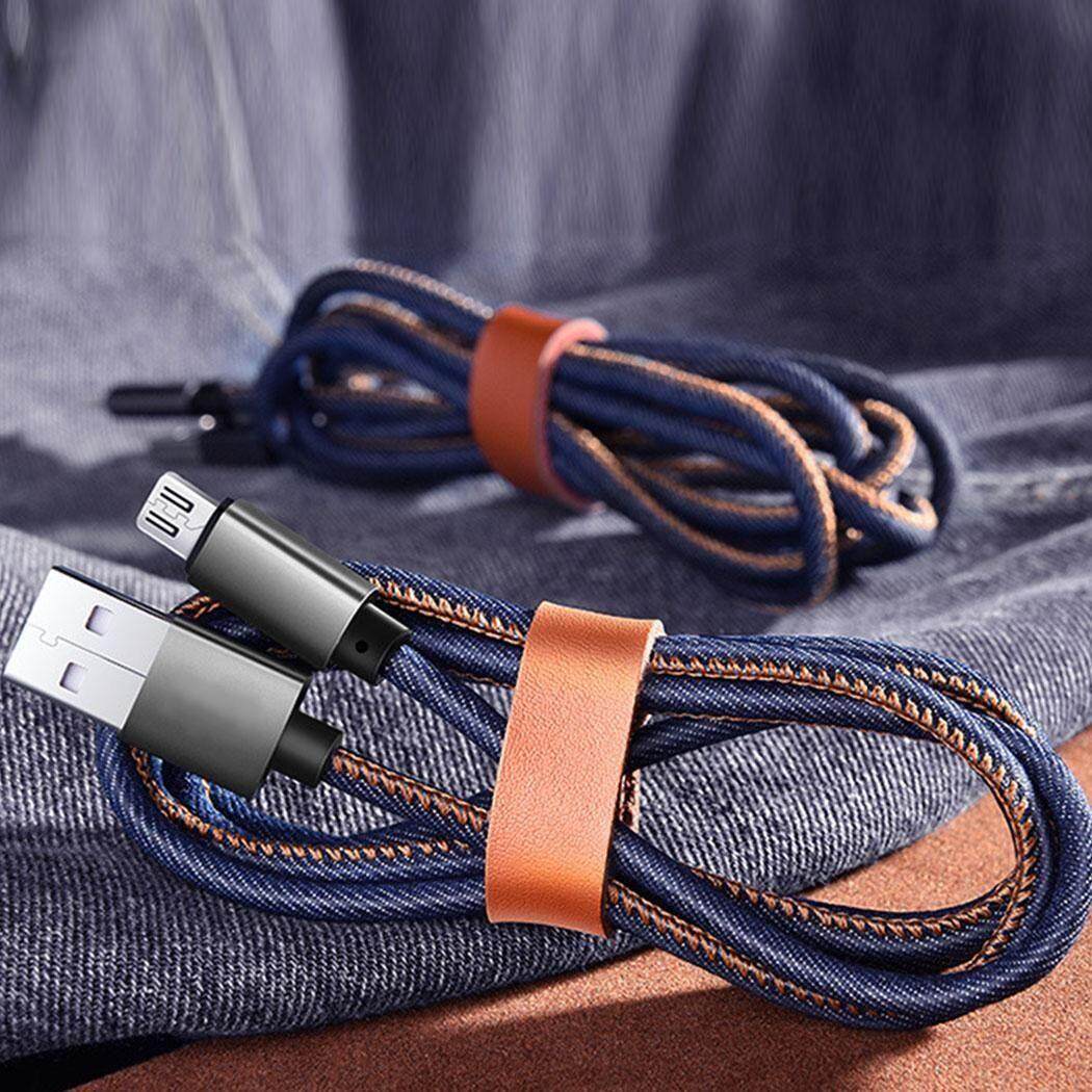 1 M Telepon Seluler Usb Denim Dikepang Biaya Kabel Data untuk Samsung/HTC/Huawei