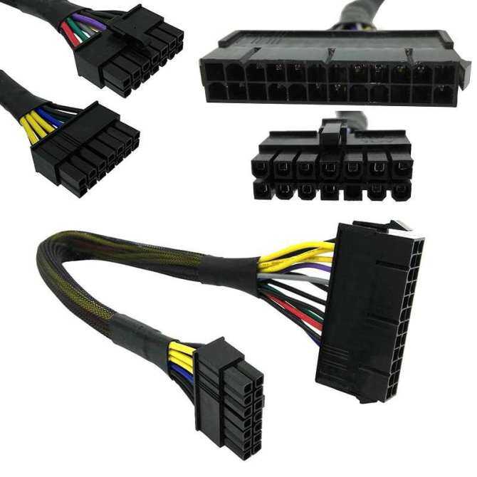 1 Pcs 30CM PC ATX 24 Pin TO 14 Pin Power Supply Cable Wire For Motherboard Main Power Supply Lenovo IBM Dell H81 B75 A75 - intl