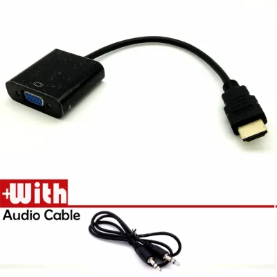 100% working 1080P HDMI Male to VGA Female Video Converter Adapter Cable With Audio Support