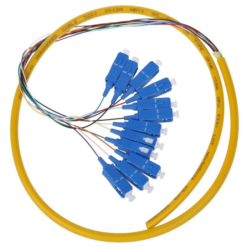 12 Inti SC 1.5 M Tunggal Pigtail Serat Optik Pigtai (Internasional)-Internasional