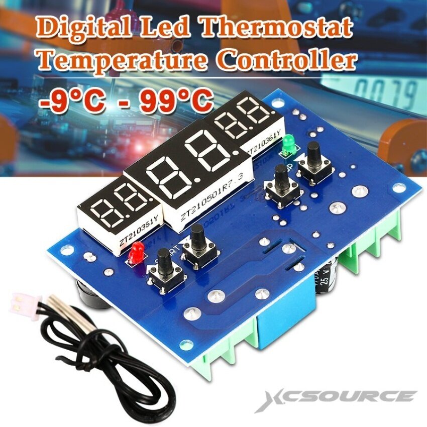 12V Intelligent Digital Led Thermostat -9°C - 99°C TemperatureController TE333 - intl