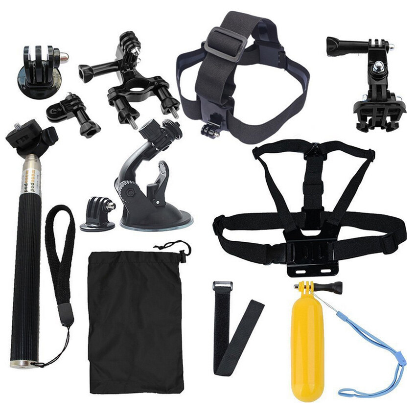 13 In 1 GoPro Go Pro Accessories Set for Gopro Hero 4 3+ 32SjcamSJ4000 SJ5000 SJ6000 SJ7000 Xiaomi Yi Wifi Action Camera set