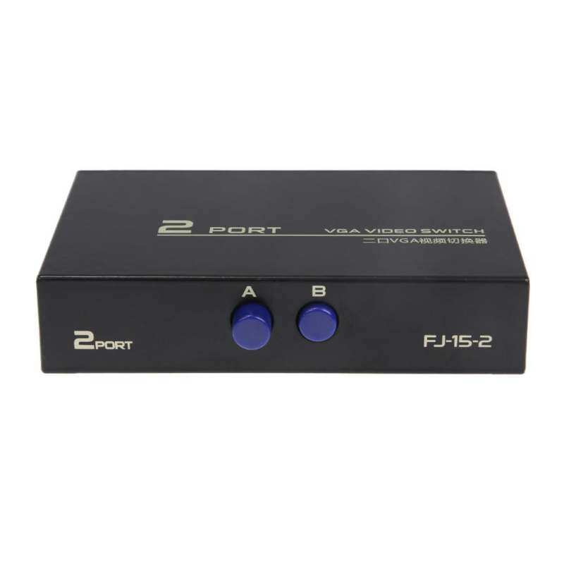 130MHz 1 to 2 Monitor Switch VGA Video Splitter Converter Adapter Box (Black) Malaysia