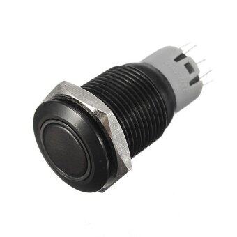 16 Mm 12 V Hitam Aluminium LED Logam Tombol Tekan Mobil Otomatis Diterangi On/Mati Putih-Internasional