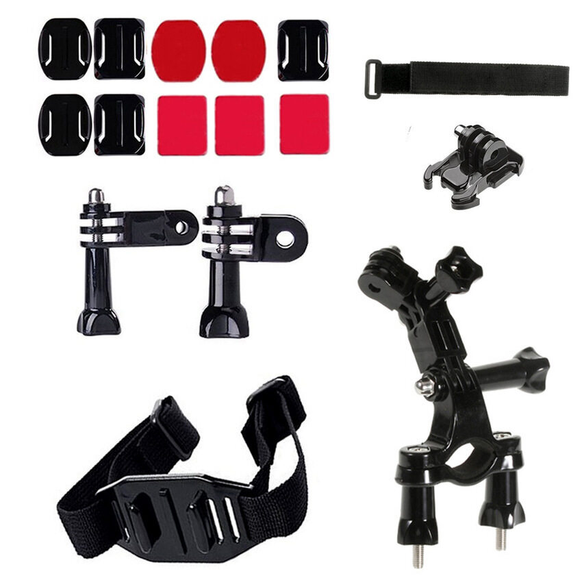 19 In 1 Aksesoris Kit dengan Helm Kamera Mountstrap. handwriststrap untuk GoPro Hero 4/3 +/3/2/1SJ4000/5000/6000/Xiaomi Yi