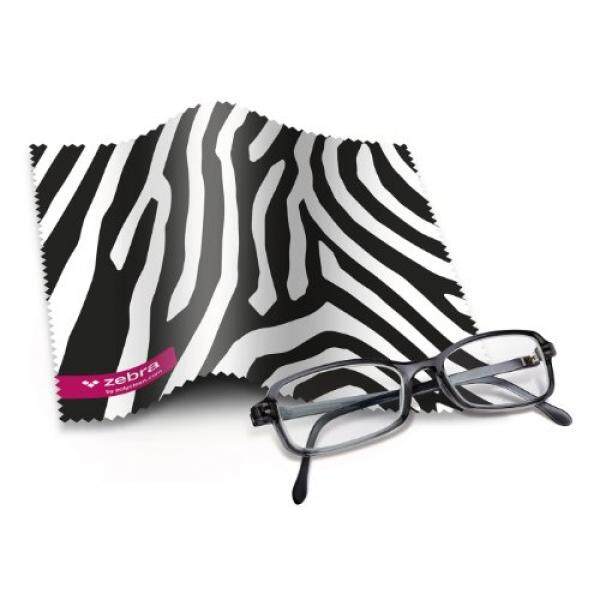 1X Polyclean Desain-Brillentuch Aus Microfaser P-9000? Brillen-Putztuch F? R Glas, Tablet, Laptop, iPad & Co. (17,5X17,5 Cm, Zebra Natur) -Intl