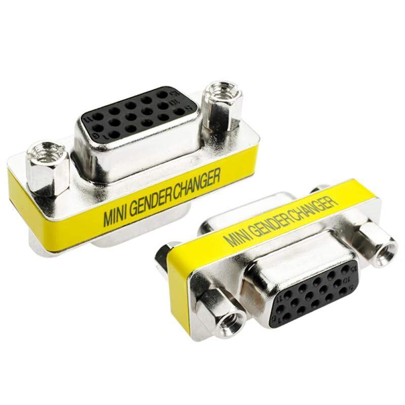 2 PCS VGA Cable Connector Female to Female Monitor Video Cable Adapter with 3 Rows of 15 Holes Malaysia