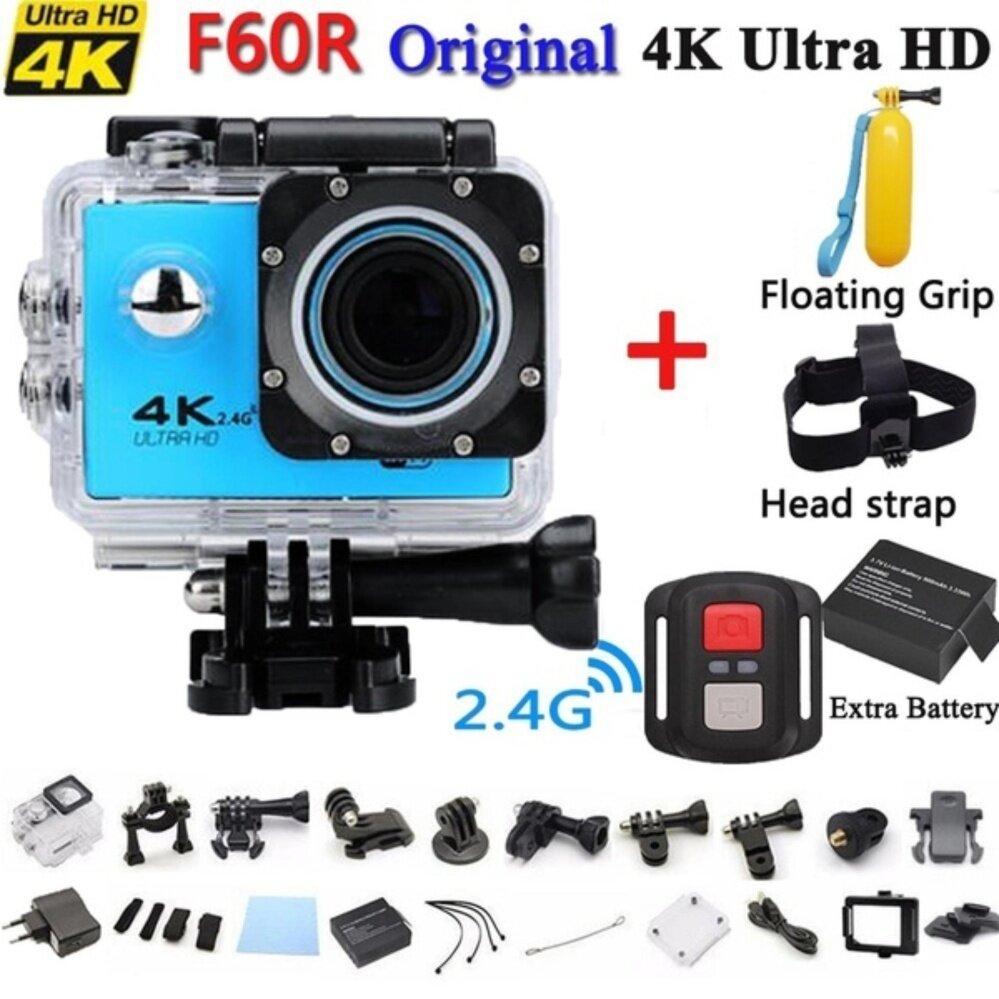 2018 Baru Arrival Olahraga Kamera Aksi 4 K F60R Allwinner V3 + IMAX 179 4 K 30fps 1080 P 60fps 4 K F60 Kamera Aksi Jadilah Unik-Internasional
