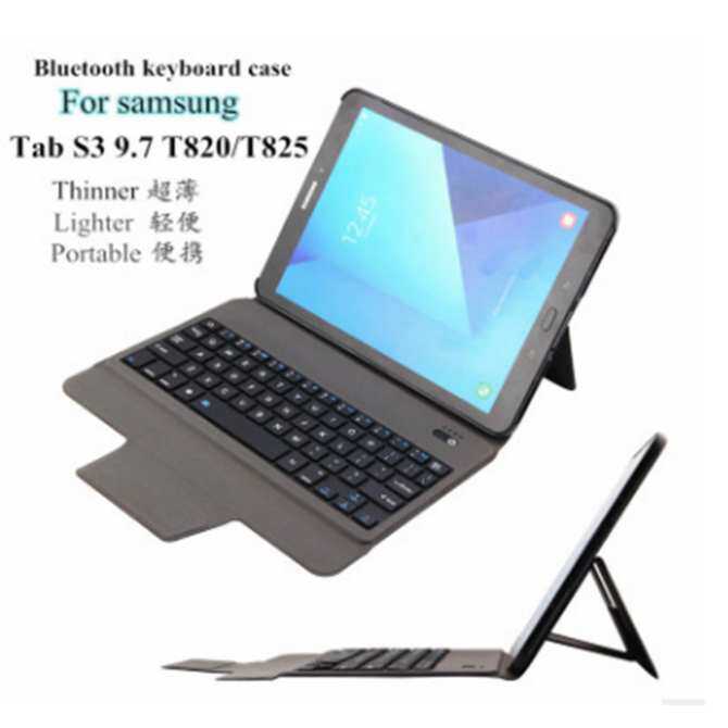 2017 Baru Ultra Tipis Ringan Bluetooth Keyboard Kasus untuk Samsung Tab S3 9.7 T820/T825 (Hanya 0.4 Cm) -Internasional