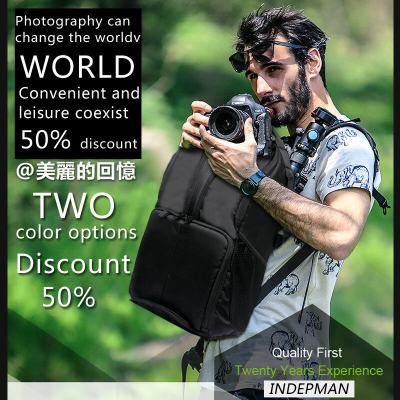 2018 Hot Sale New Waterproof Shockproof DSLR Camera Bag Photography Video Backpack Leisure Shoulder Bag Digital Camera Case for Nikon Canon Sony Pentax Sony Camera