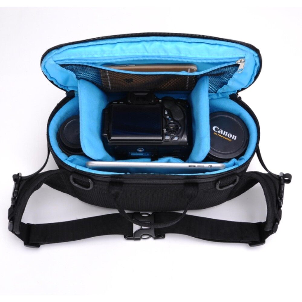 2018 Baru Multi Membawa Metode DSLR Tahan Air Kamera Tas Pinggang Luar Ruangan Kamera Digital Tas Bahu dengan Raincover-Intl