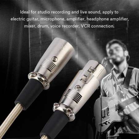 3 PIN พอร์ต XLR ตัวผู้ XLR ตัวเมียไมโครโฟนสายไมค์สายลำโพงสายไฟ 3 เมตร/9.8 ฟุต - INTL