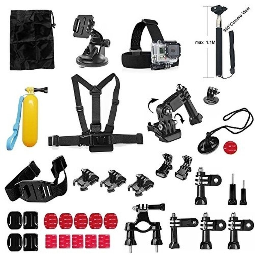 35-In-1 Aksesori Kit Tali Dada + Headstrap + Monopodpole + Suction Cup + 3-Way Penyesuaian Gunung untuk GoPro hero4Session/Hero4 Hitam/Hero4 Silver HERO/Hero3 +/Hero3/Hero2. SJ4000/SJ500-Intl