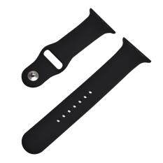 38mm S/M 1:1 Size Strap Silicone Bands Original Rubber Watchband For Apple Watch – Black – intl