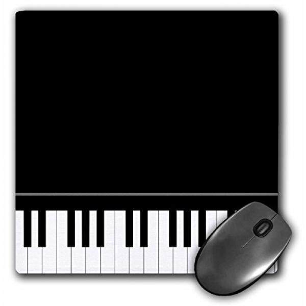 3dRose LLC 8 x 8 x 0.25 Inches Mouse Pad, Black Piano Edge Baby Grand Keyboard Music Design For Pianist Musical Player And Musician Gifts (mp_112947_1) - intl