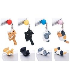 4 Pcs (Setelan Lengkap) Keju Kucing Tabby, Universal 3.5 Mm Anti Debu Earphone Jack Tutup Steker untuk iPhone atau Ponsel Pintar Android