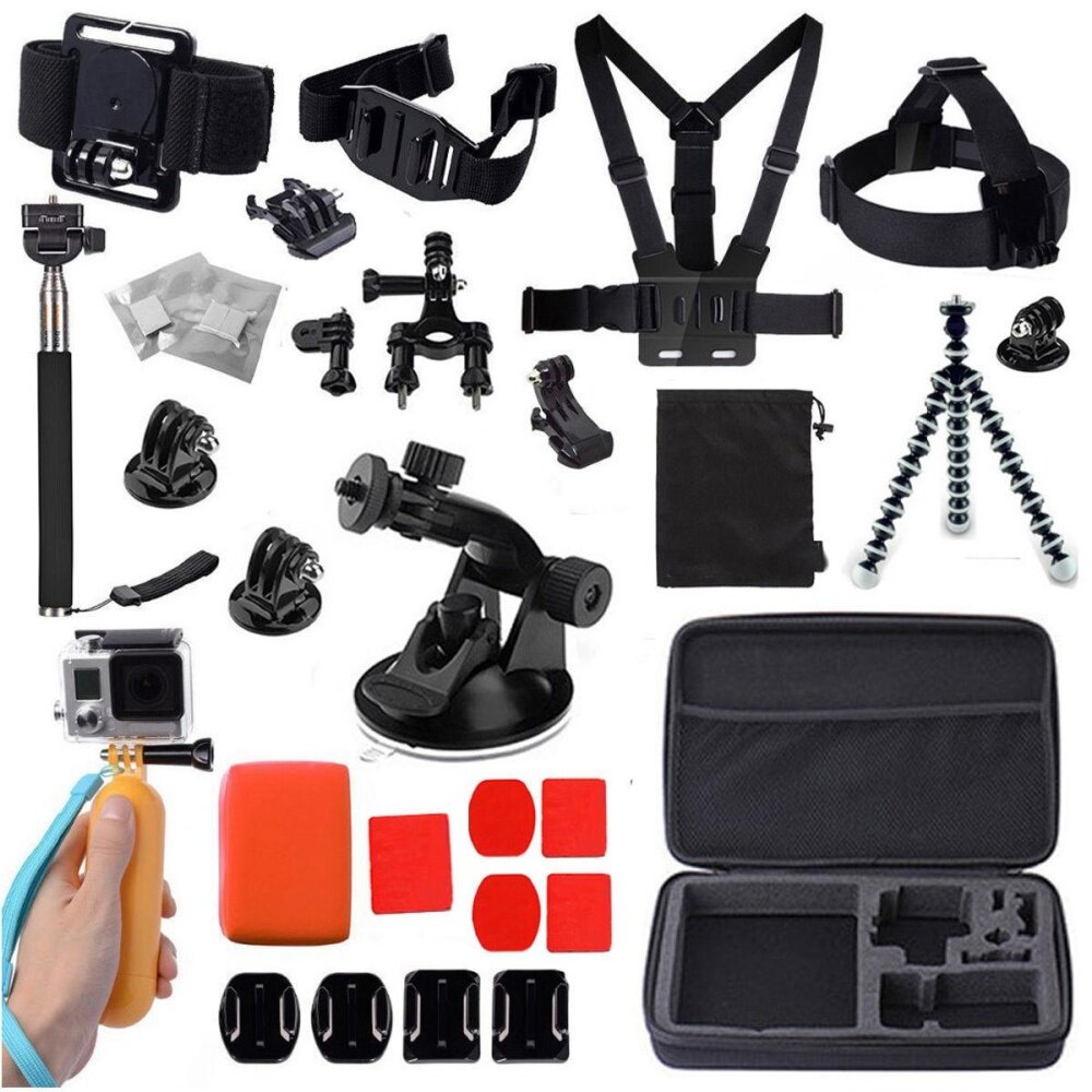 43 in1 Set Aksesori Kamera Sukan Accessories Bundle Kit Tripod Mount for Go Pro Hero 6/5/4/3+/3/2 SJ4000 SJ5000 SJ6000 GO PRO Session xiao mi yi 4k mijia sjcam action sport camera - intl