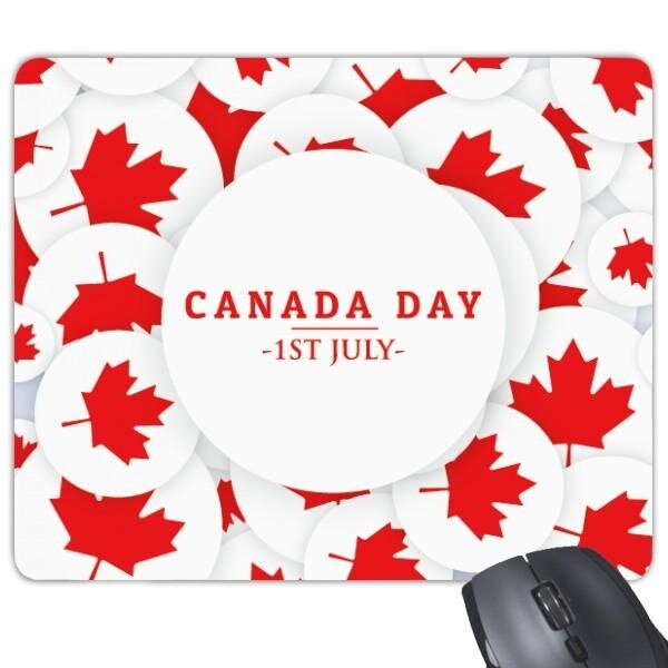 4th dari Juli Maple Daun Happy Canada Day Persegi Panjang Non-Slip Mousepad Karet Mouse Permainan Pad Hadiah-Intl
