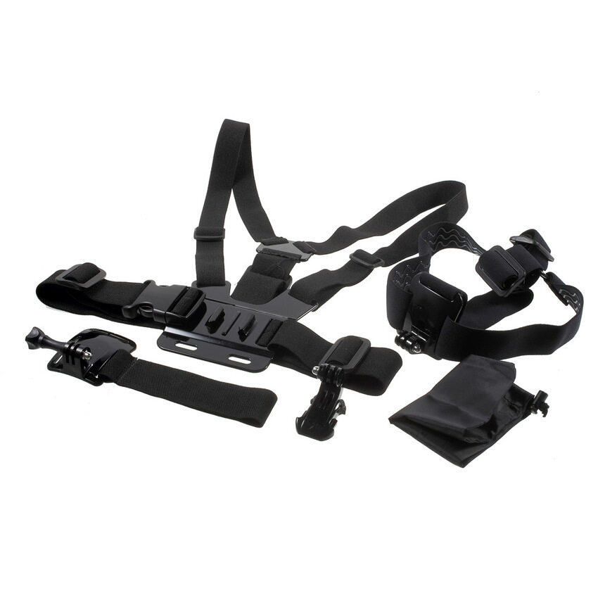 5 Dalam 1 GoPro Aksesoris Perlengkapan dengan Dada Beltheadstrapwristbandmount untuk GoPro Hero 4/3 +/3/2/1 SJ4000 Xiaomi Yi-Internasional